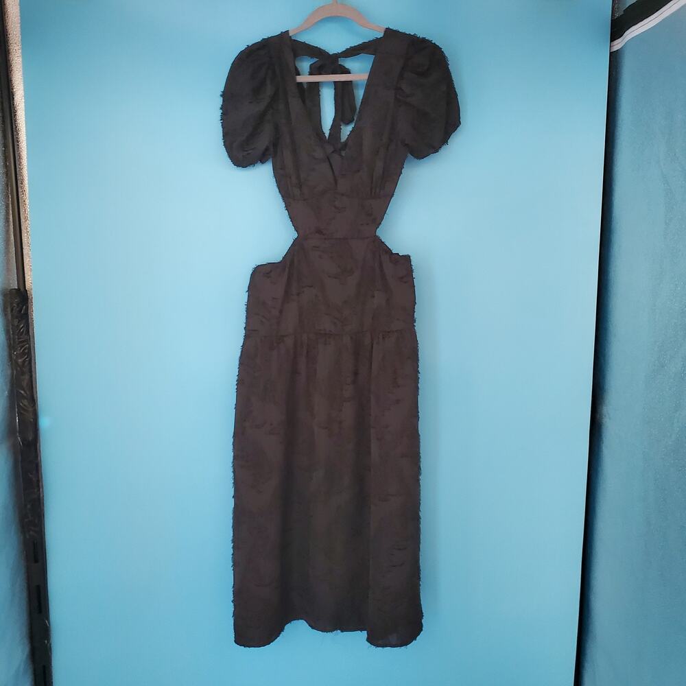 SHEIN Dress Size Small Black Textured Tie Back